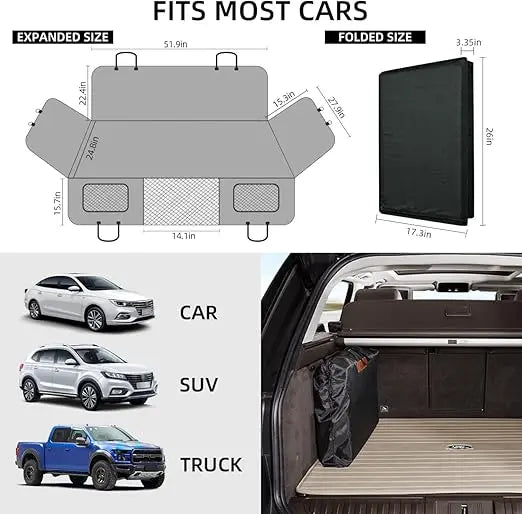 Hard Bottom Back Car Seat Cover Extender for Dogs
