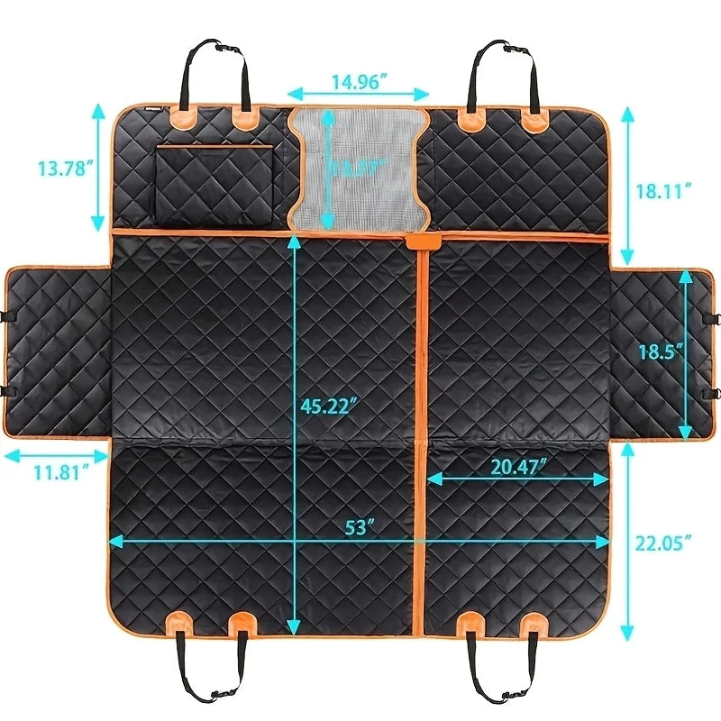 Pet Car Seat Cover for Rear Seat 60/40 Split
