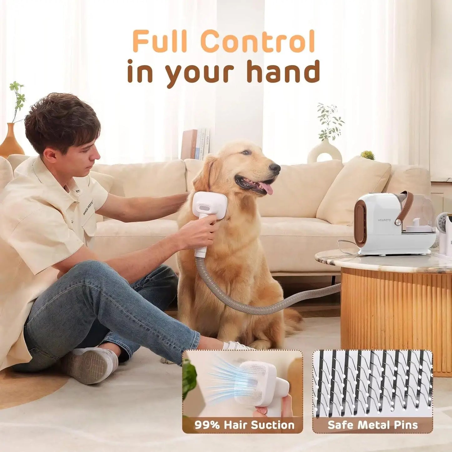 Pet Grooming Vacuum, Low Noise Clipper Kit with 7 Tools