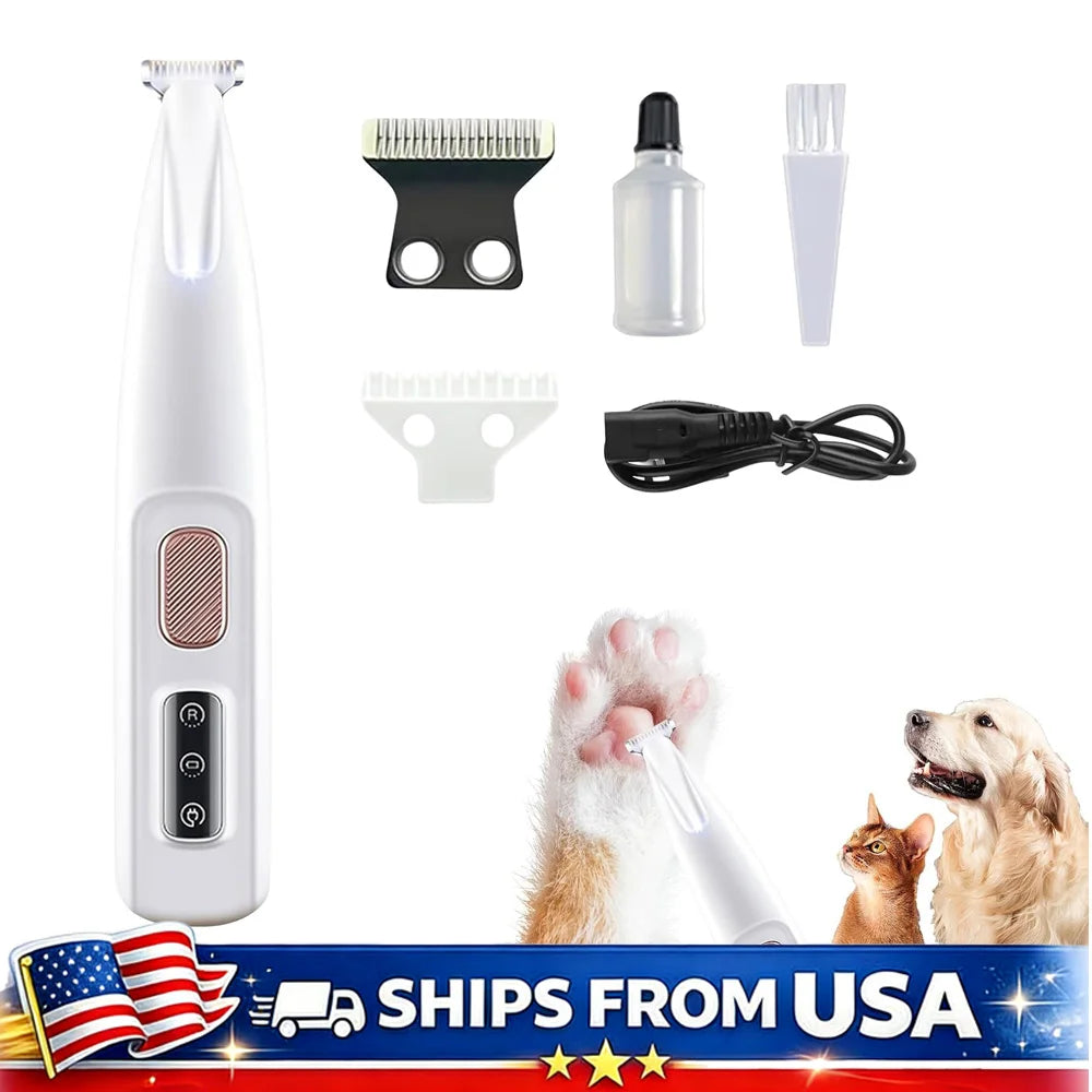 Cat Dog Paw Trimmer, Clippers Rechargeable with LED Light