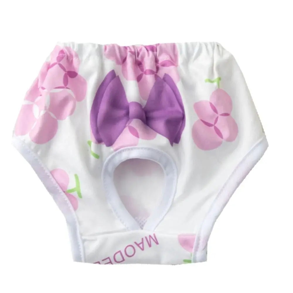 Washable Dog Pants Cartoon Print Leakproof & Breathable