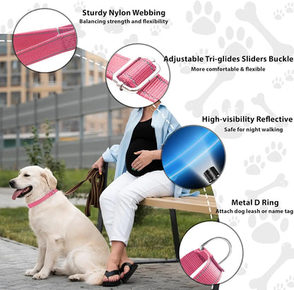 Adjustable Sliding No-Buckle Reflective Training Dog Collar
