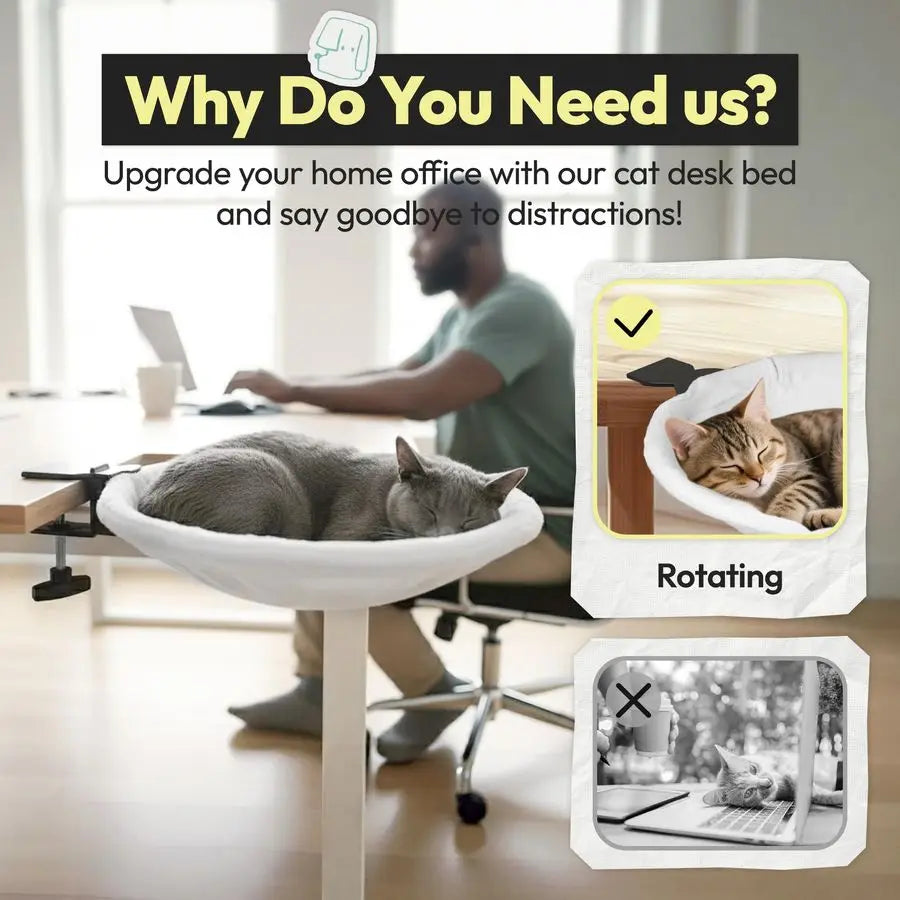 Cat Desk Bed, Hammock, Supports Up to 50 lbs,