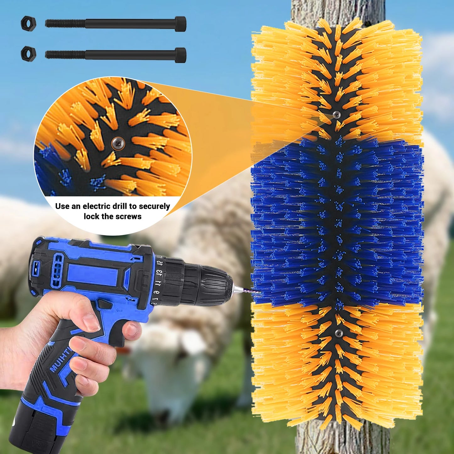 Livestock Scratch Full Massage Grooming Brush Kit.