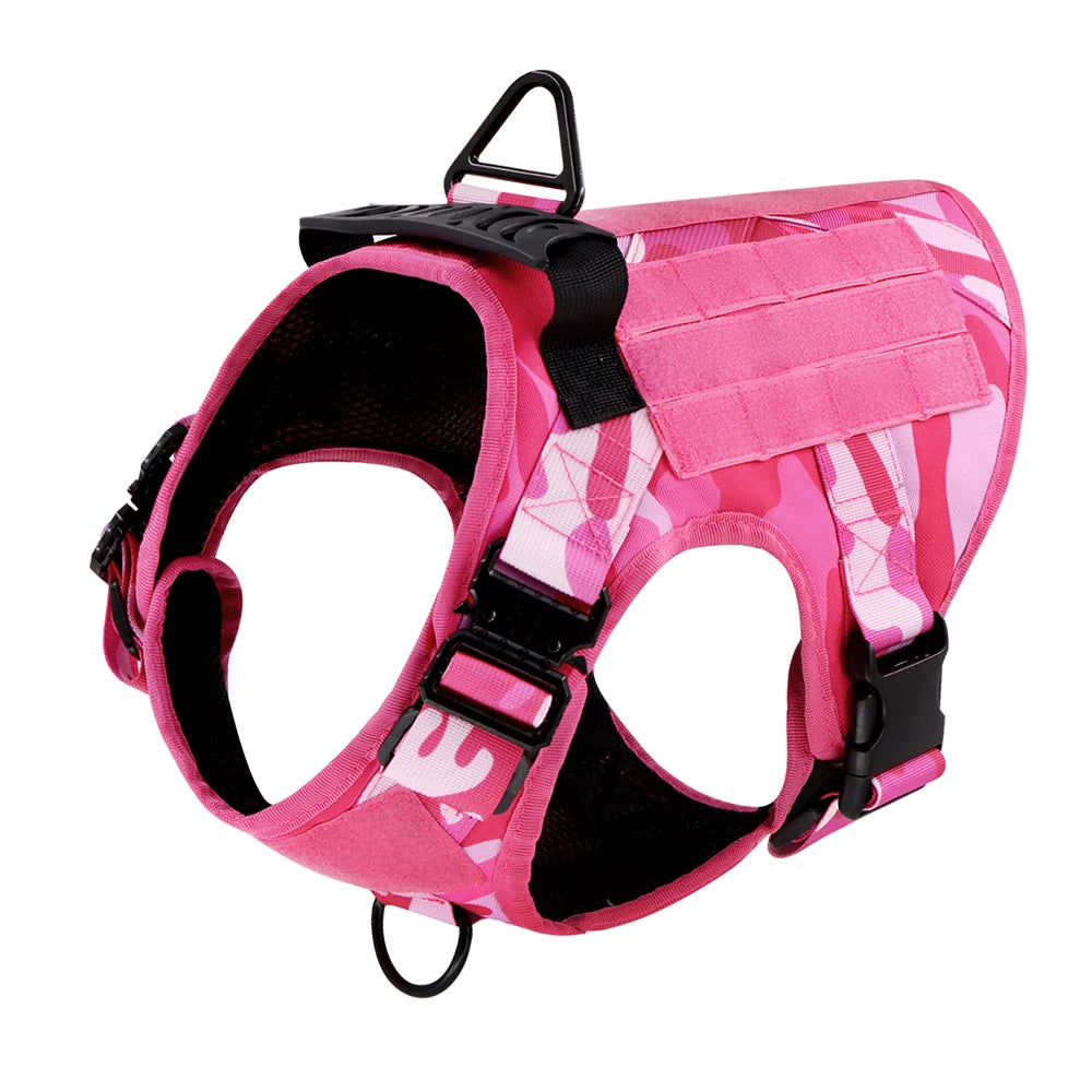 Military Pink Camouflage Dog Harness Large Medium Dogs