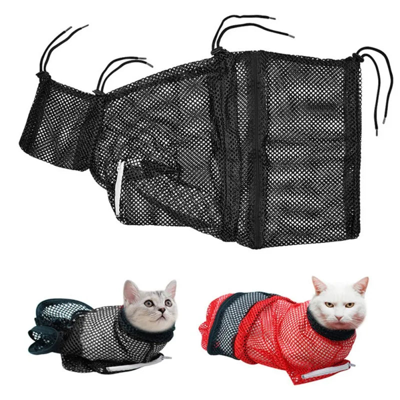Anti Scratching Adjustable Cat Bathing Grooming Shower Bag