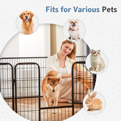 16 Panels Metal Foldable Dog Playpen Fence
