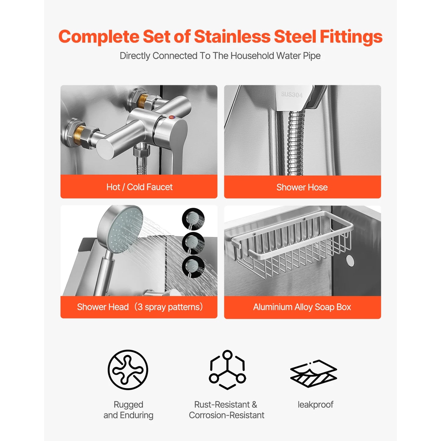 34In Stainless Steel Dog & Cat Washing Station
