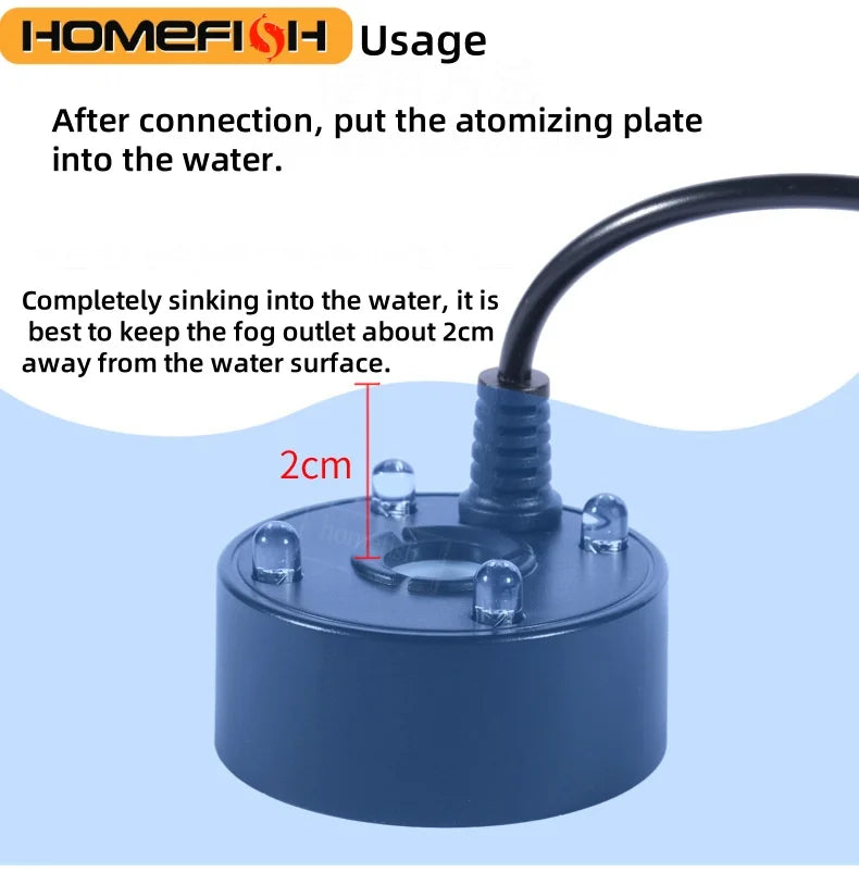 Fish, Pond Fountian Nebulizer with Colorful Lights.