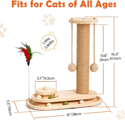 Interactive Kitten Toy Set with Teaser Wand & Rolling Balls