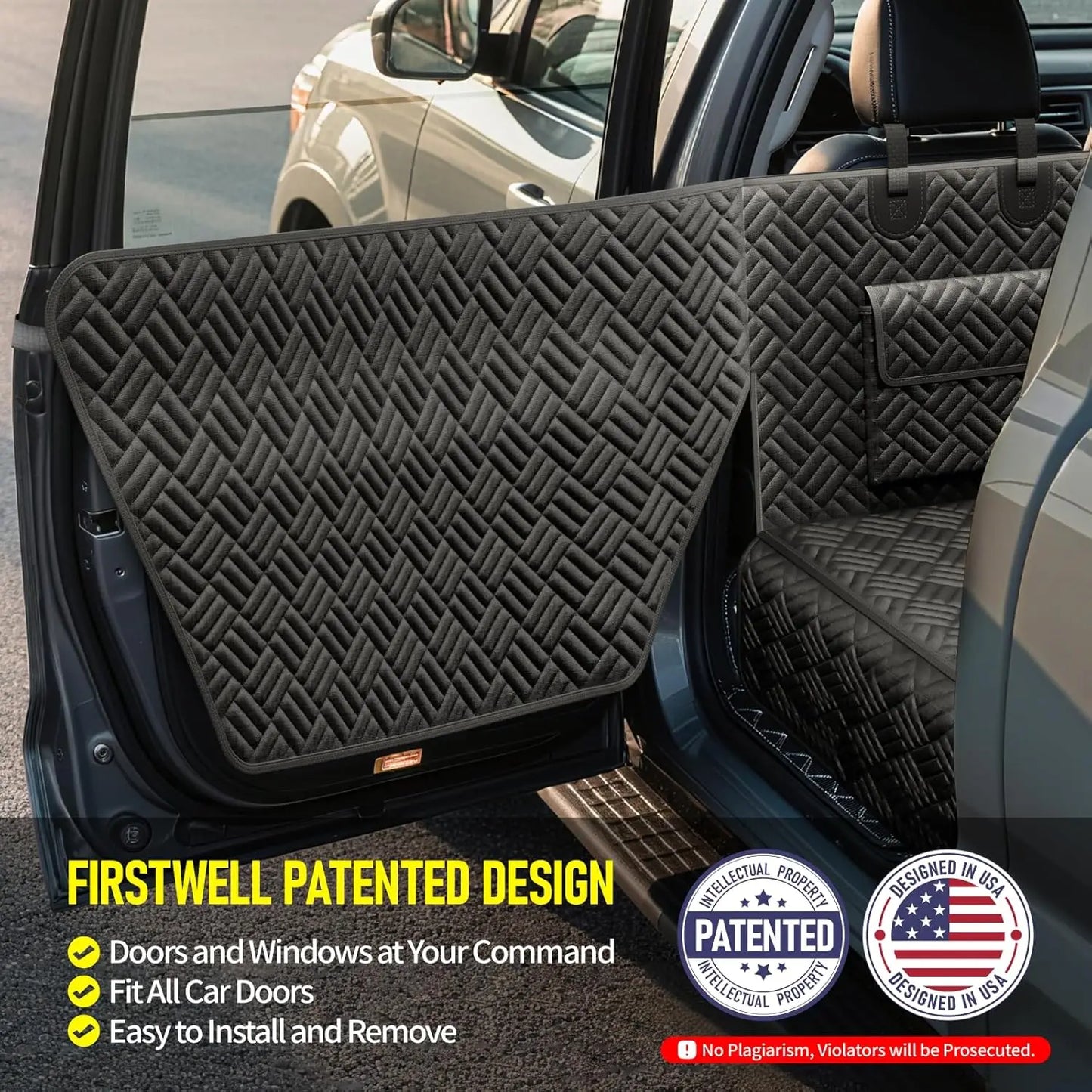 Waterproof Dog Car Seat Cover with Hard Bottom