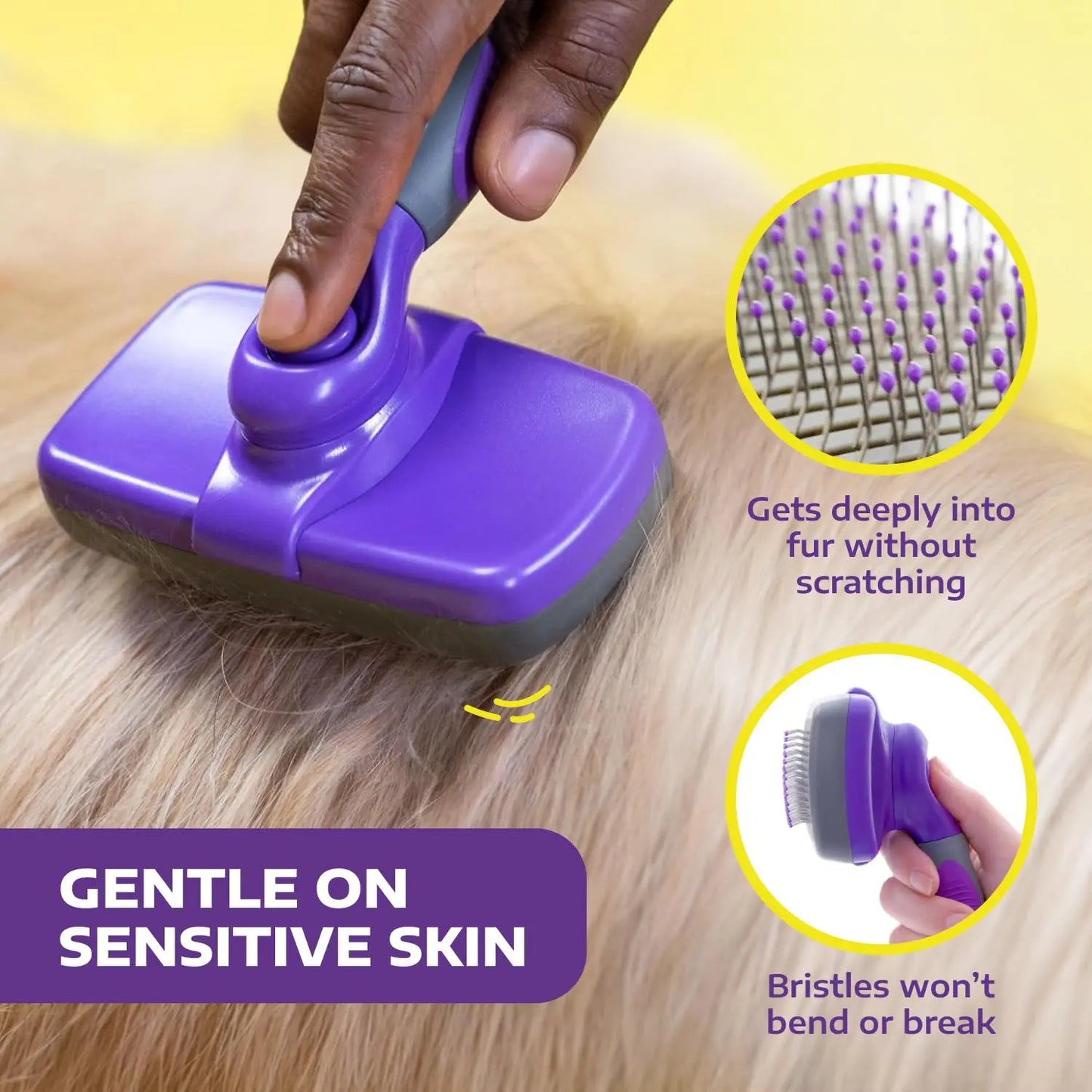 Self-Cleaning Slicker Shedding Brush