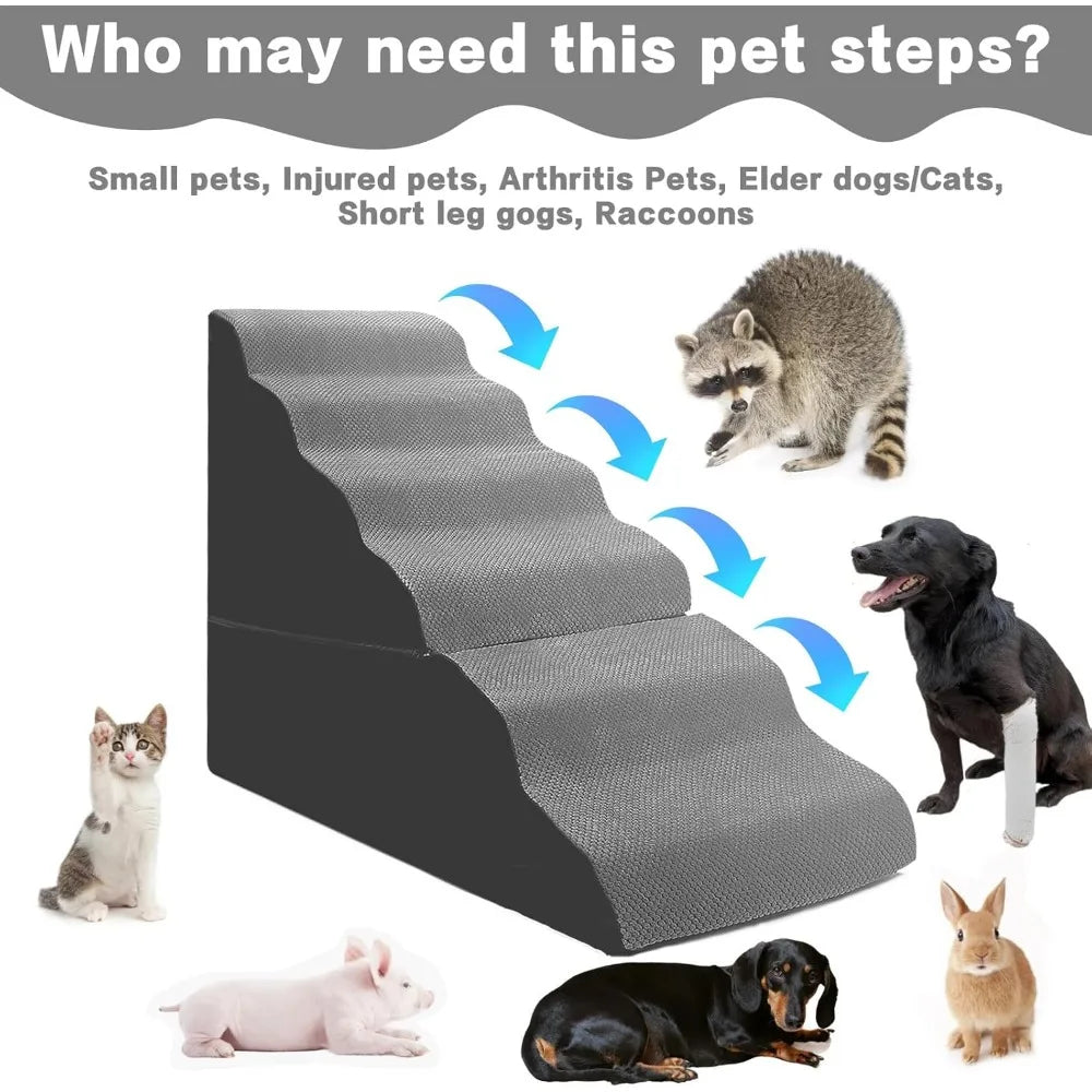 6 Step Pet Stairs for High Beds 30-36 inches Tall