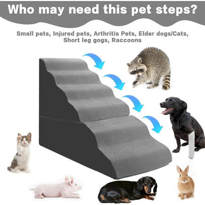 6 Step Pet Stairs for High Beds 30-36 inches Tall