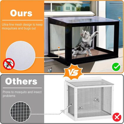 Outdoor Sunbathing Window Box Cat Enclosure
