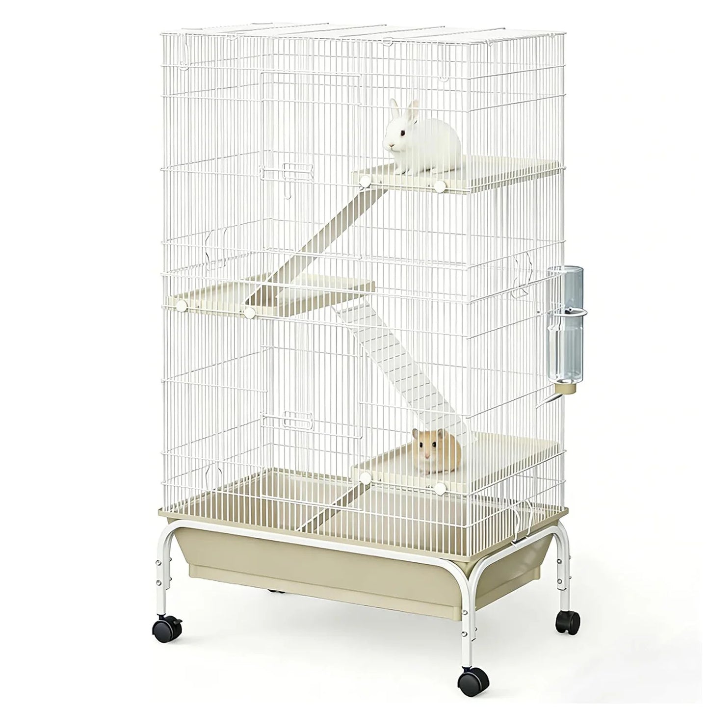 47/55 Inch Small Metal Animal Cage with Wheels