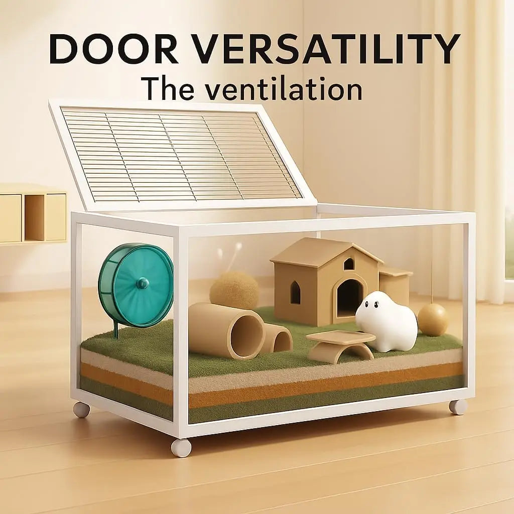 Transparent Hamster Cage,360° Viewing Small Animal Habitat