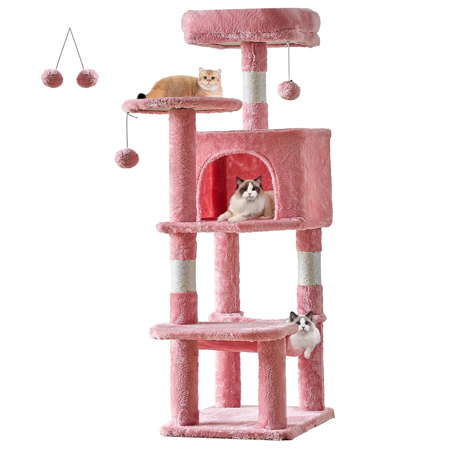 44In Cat Tree Tall Multi-Cat Climbing Scratching Tower