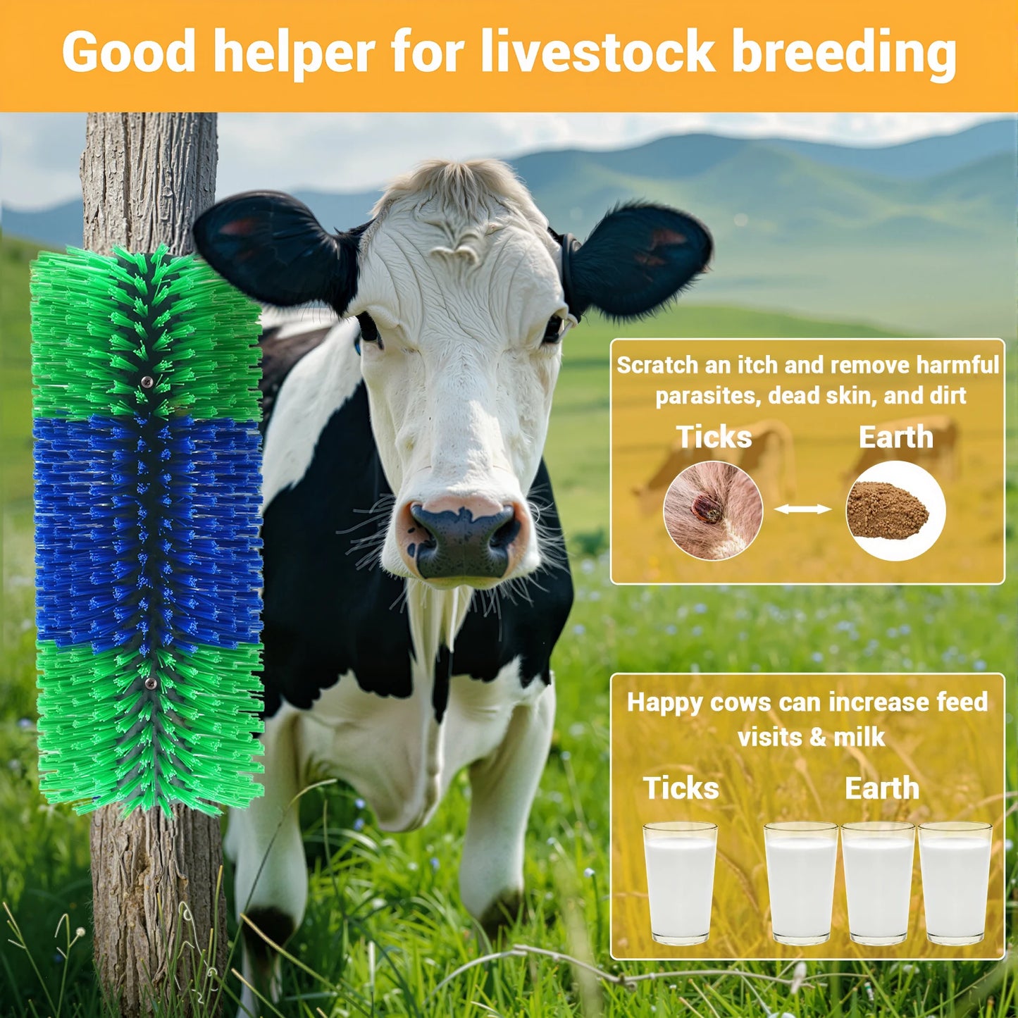Livestock Scratch Full Massage Grooming Brush Kit.