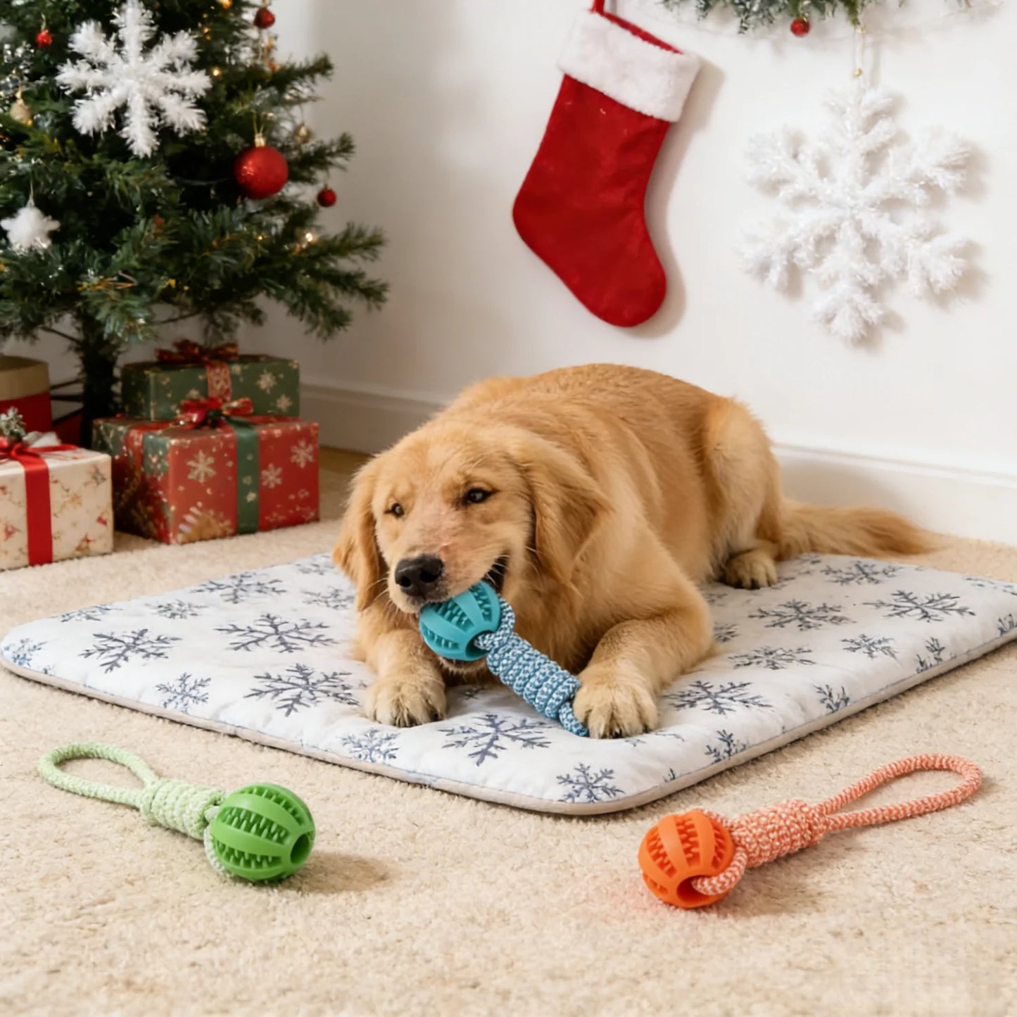 Braided Rope Pet Chew Toy Ball Treat Dispenser