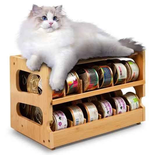 Cat Food Can Organizer for Pantry, Holds 36 3oz Cans