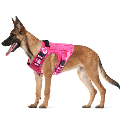 Military Pink Camouflage Dog Harness Large Medium Dogs