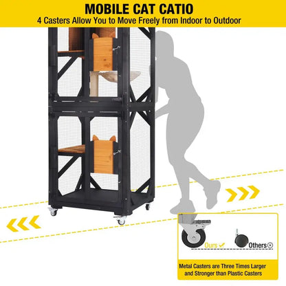 Cat House Outdoor Enclosure Mobile Kitty Shelter