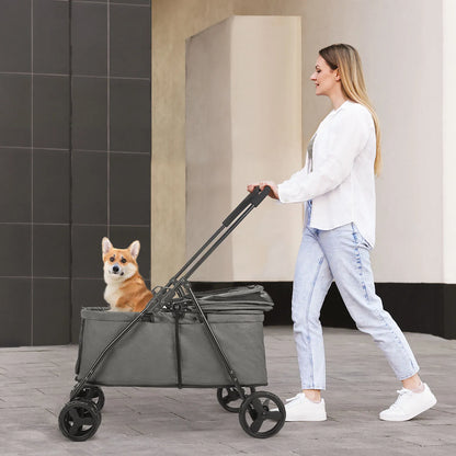 Small, Medium Pet Stroller 4 Wheels with Brakes