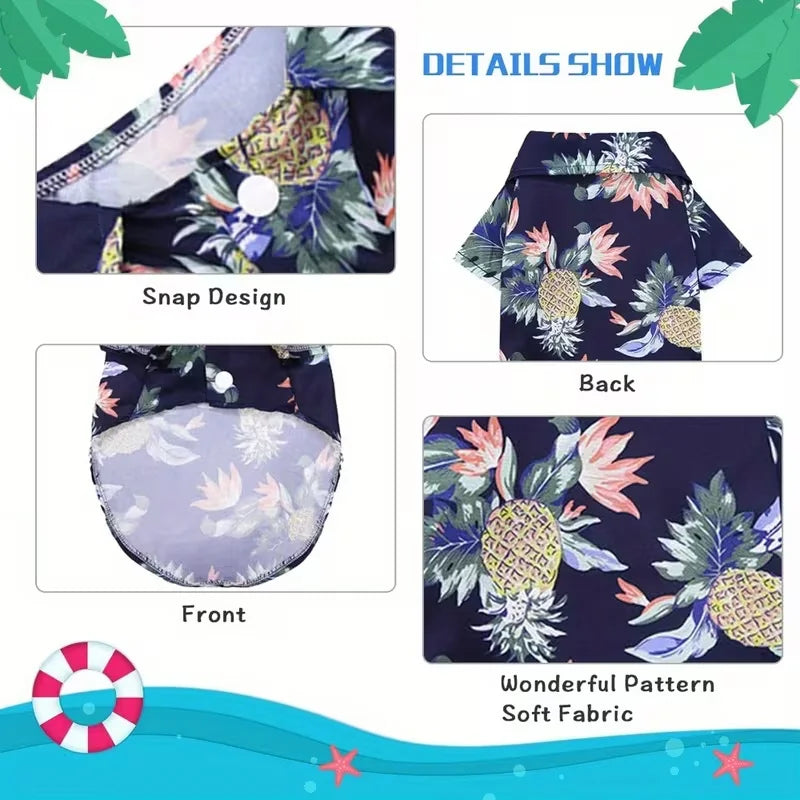 Hawaiian Style Summer Sand Beach Dog Shirts