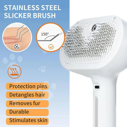 Pet Grooming Brush Reduces Shedding & Tangles for Dogs Cats