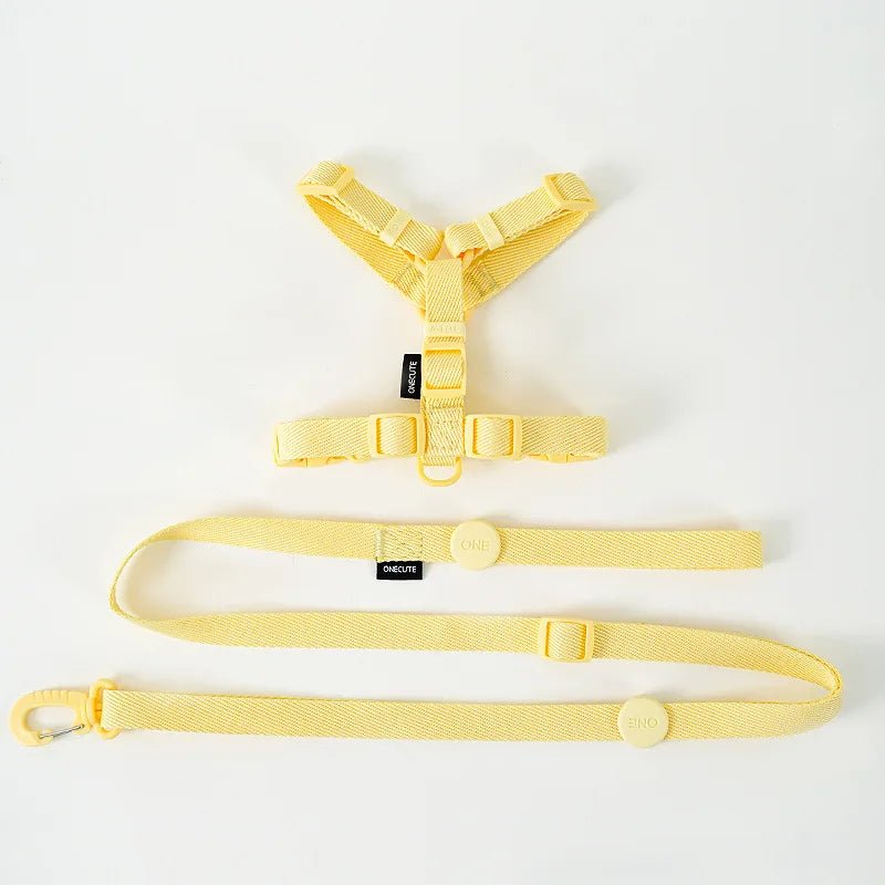 Adjustable Puppy Harness Reflective Dog Collar and Leash Set
