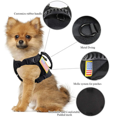 Tactical Puppy Harness Leash Set Small Dogs