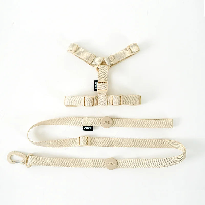 Adjustable Puppy Harness Reflective Dog Collar and Leash Set