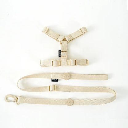 Adjustable Puppy Harness Reflective Dog Collar and Leash Set