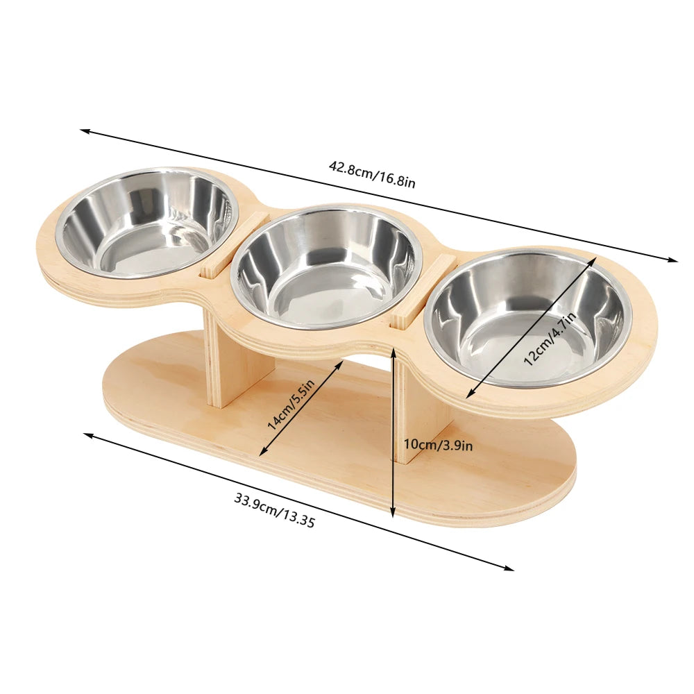 Cat 3 Bowls in 1 Feeder Feeding & Watering Bowl