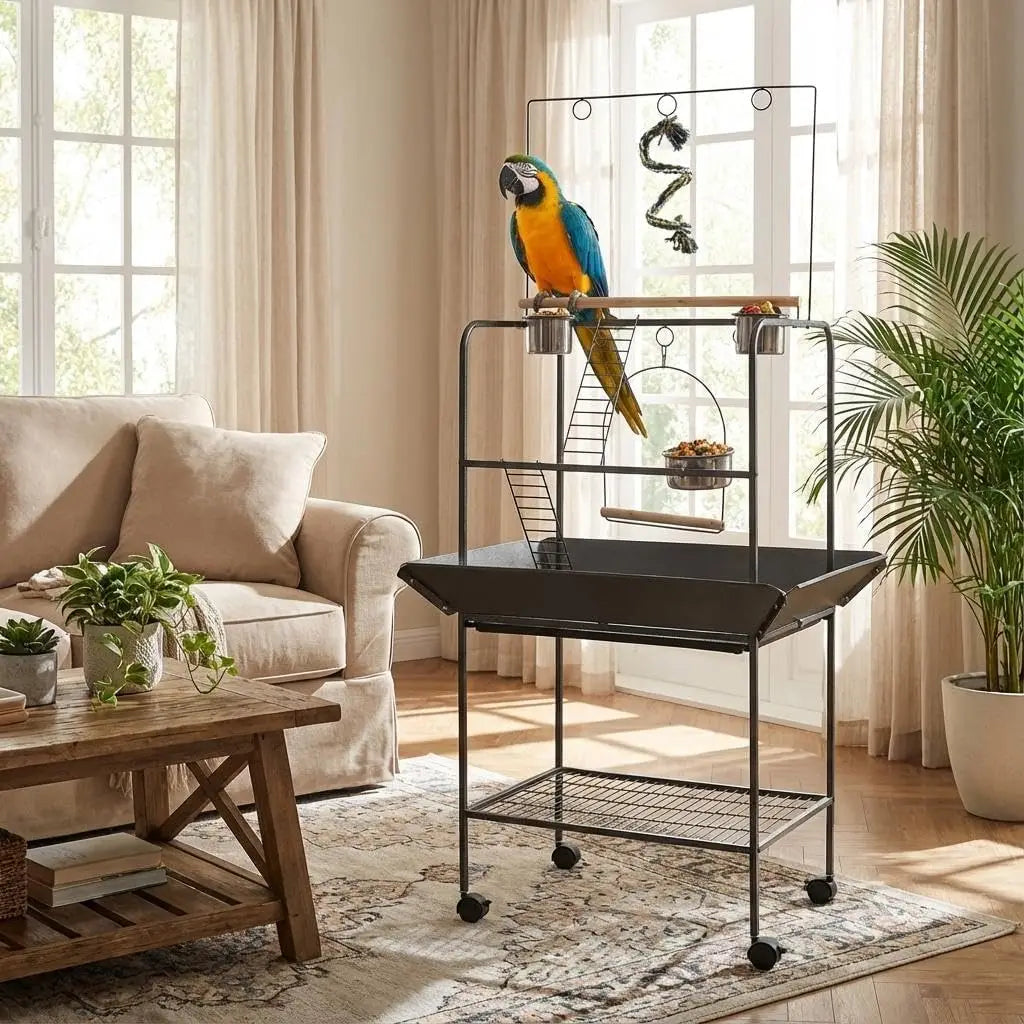 Indoor Outdoor Birds Playground Stand with Swing