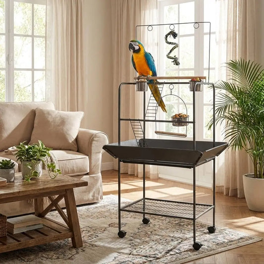Indoor Outdoor Birds Playground Stand with Swing