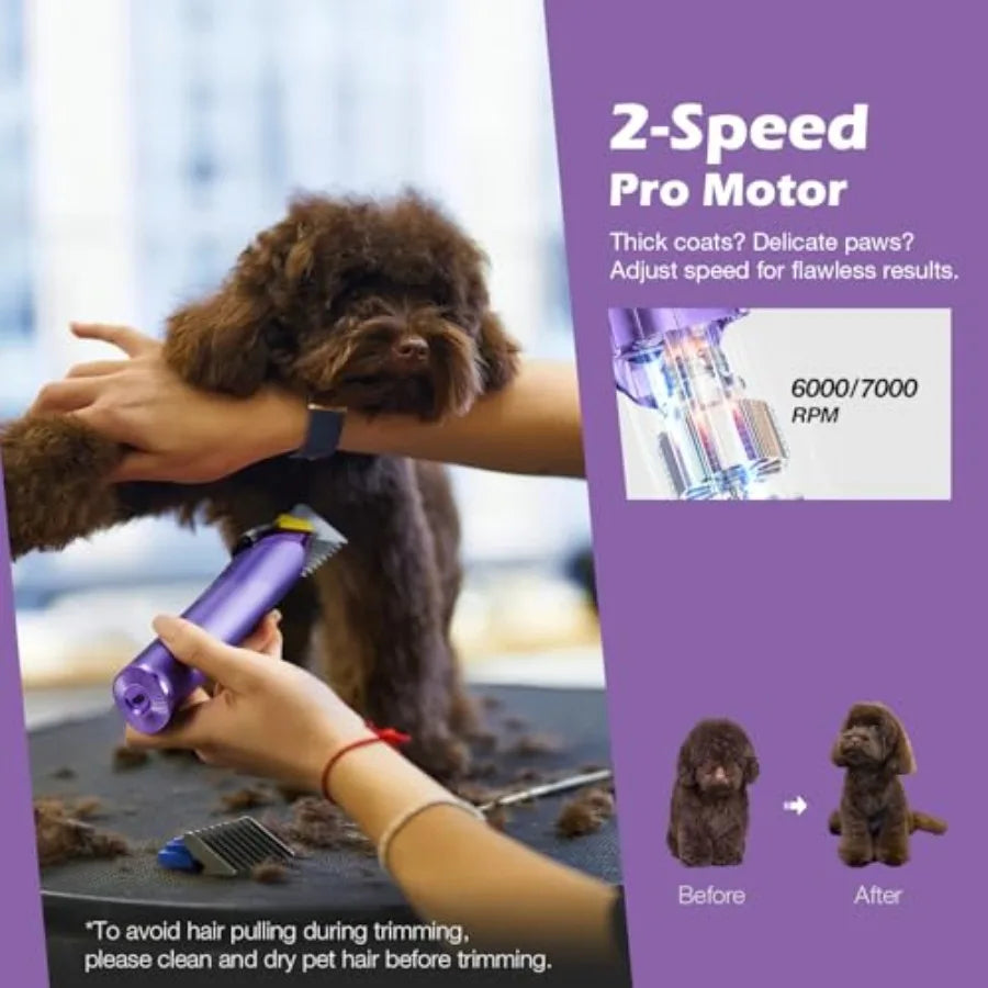 Cordless 2 Speed Pet Grooming Clippers for Dogs Horses
