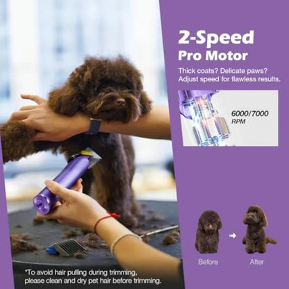 Cordless 2 Speed Pet Grooming Clippers for Dogs Horses