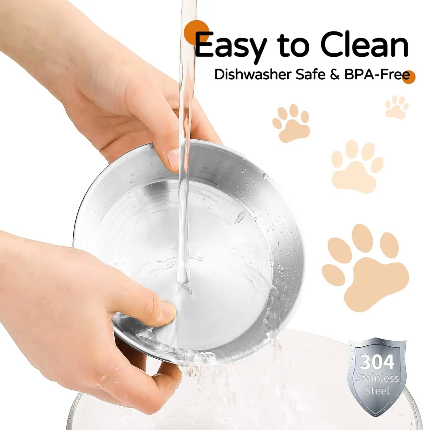 4-Pack Stainless Steel Raised Pet Bowls.