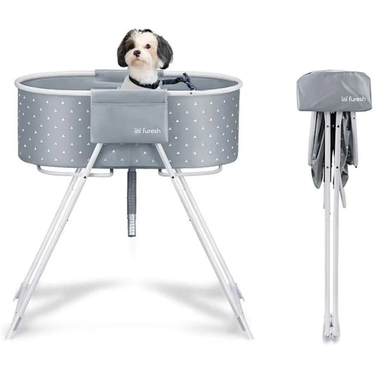 Elevated Foldable Portable Pet Bathtub and Wash Station