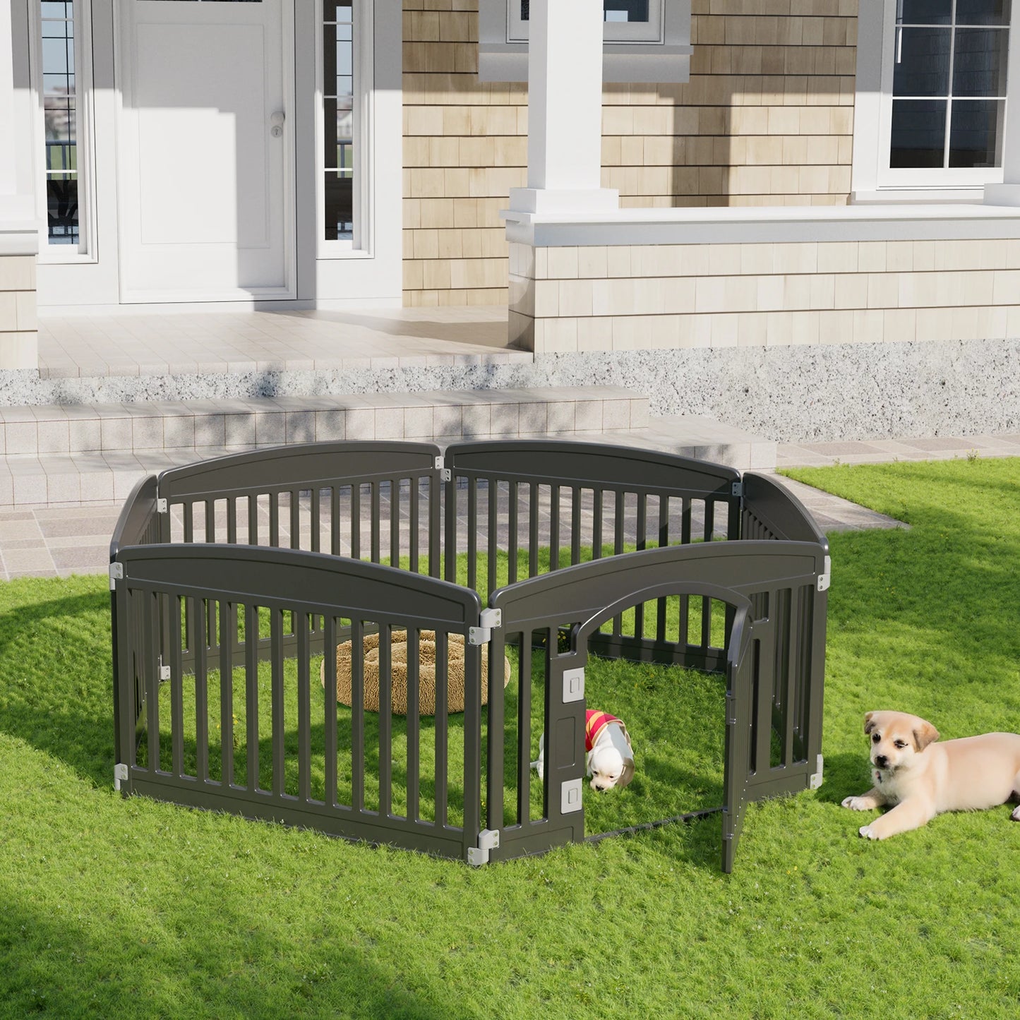 Plastic Dog Playpen 6 Panel 24IN Expandable Pet Fence