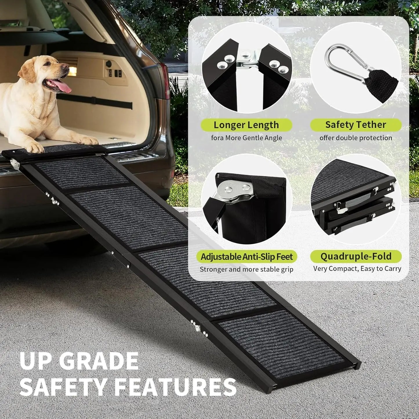Folding Non-Slip Car Dog Ramp for Large Dogs