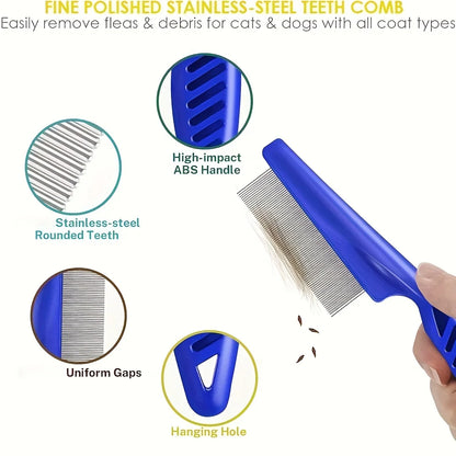 Flea and Lice Combs, Stainless Steel Rabbit, Dog, Cat