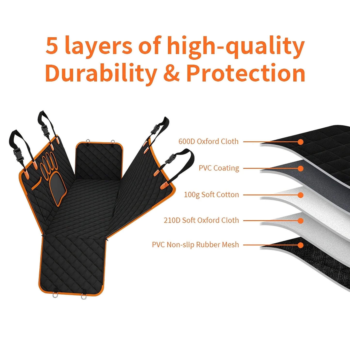 Rear Pet Seat Cover, Hammock Heavy Duty