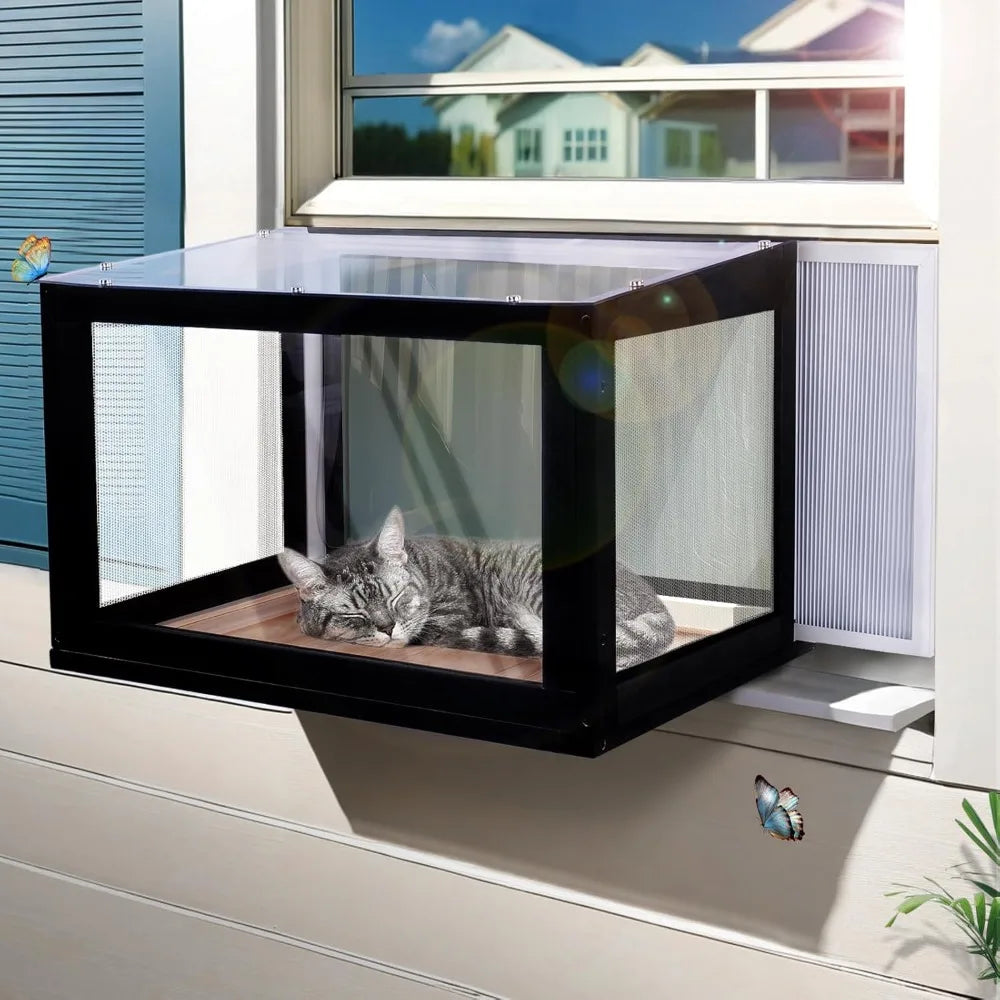 Outdoor Sunbathing Window Box Cat Enclosure