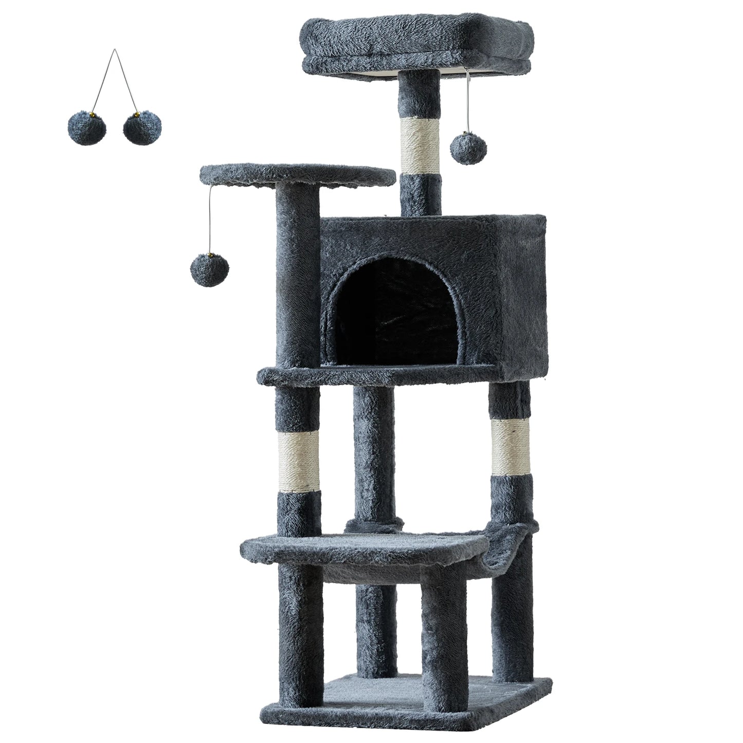 44In Cat Tree Tall Multi-Cat Climbing Scratching Tower