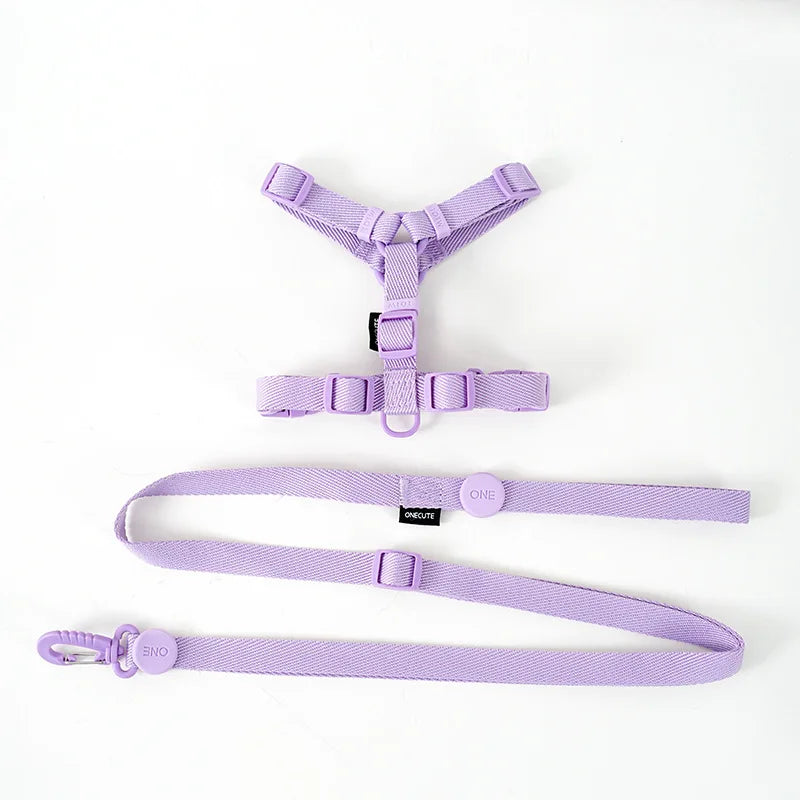 Adjustable Puppy Harness Reflective Dog Collar and Leash Set