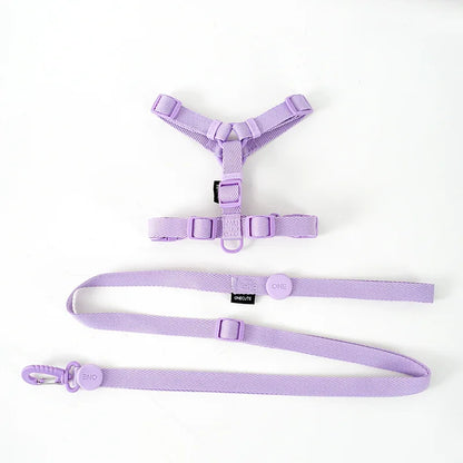 Adjustable Puppy Harness Reflective Dog Collar and Leash Set