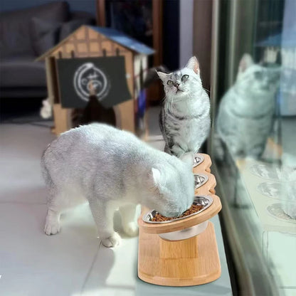 Cat 3 Bowls in 1 Feeder Feeding & Watering Bowl